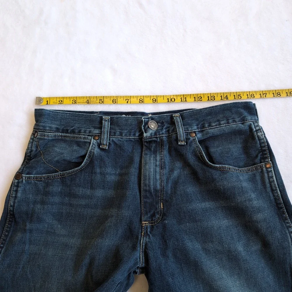 Wrangler Retro Jeans Men 33x34 Blue Slim Bootcut Western Dark Wash Denim Stretch